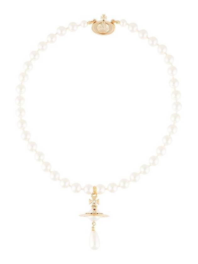 One Row Pearl Choker Necklace White - VIVIENNE WESTWOOD - BALAAN 1