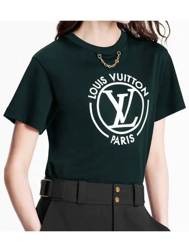 Women's Flocked LV Short Sleeve T-Shirt Black - LOUIS VUITTON - BALAAN 5