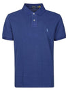 Embroidered Blue Pony Slim Fit Polo Shirt Dark Blue - POLO RALPH LAUREN - BALAAN 1