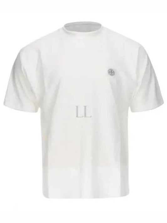 Compass Patch Regular Fit Cotton Short Sleeve T-Shirt White - STONE ISLAND - BALAAN 2