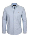 Men's Embroidery Pony Slim Fit Long Sleeves Shirt Blue - POLO RALPH LAUREN - BALAAN 4