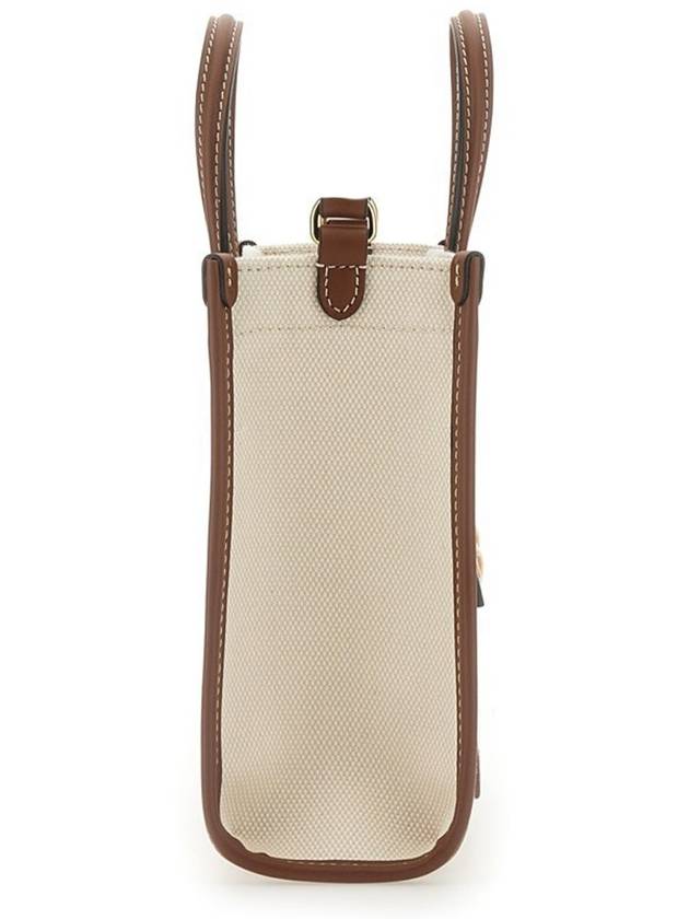 Mini Two-Tone Canvas and Leather Freya Tote Bag Natural Tan - BURBERRY - BALAAN 7