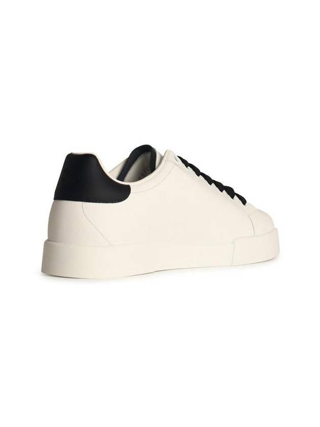 Dolce & Gabbana White Leather Sneakers - DOLCE&GABBANA - BALAAN 3