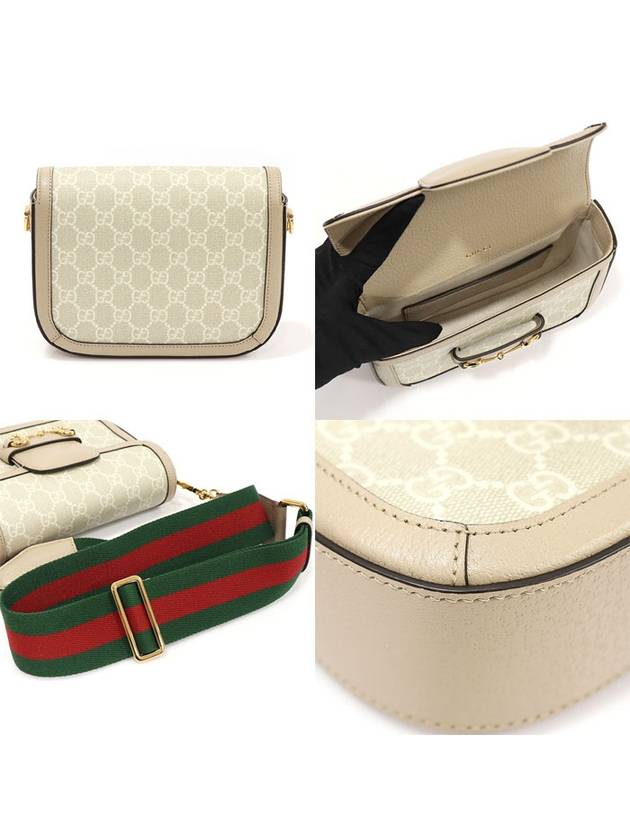 658574 GG Supreme Canvas Beige Leather Horsebit 1955 WEB Mini Cross Bag 2WAY - GUCCI - BALAAN 6