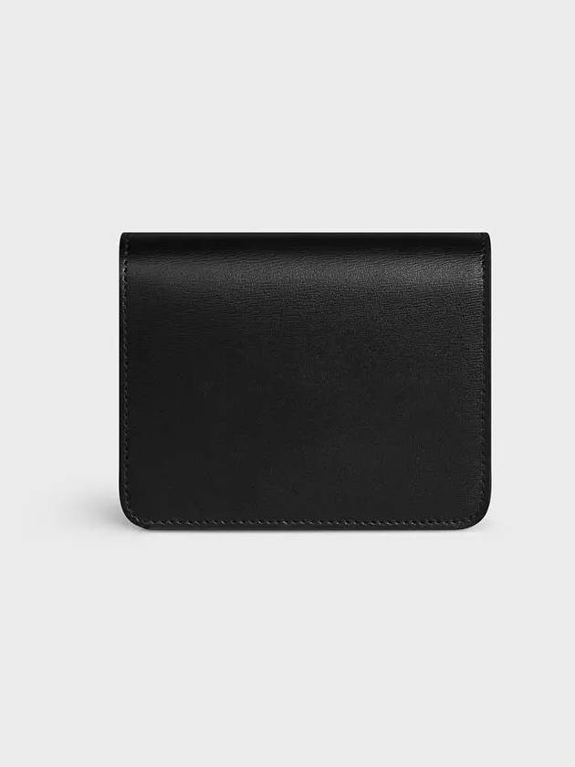 Triomphe Compact Shiny Calfskin Half Wallet Black - CELINE - BALAAN 4