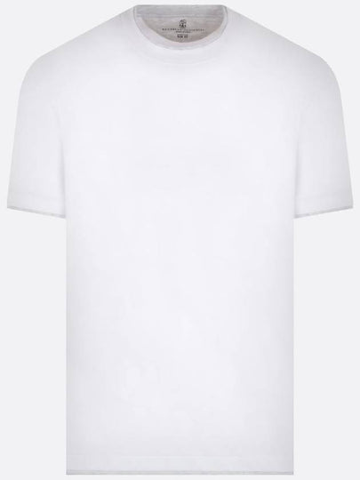 Men's Layered Effect Short Sleeve T-Shirt White - BRUNELLO CUCINELLI - BALAAN 2