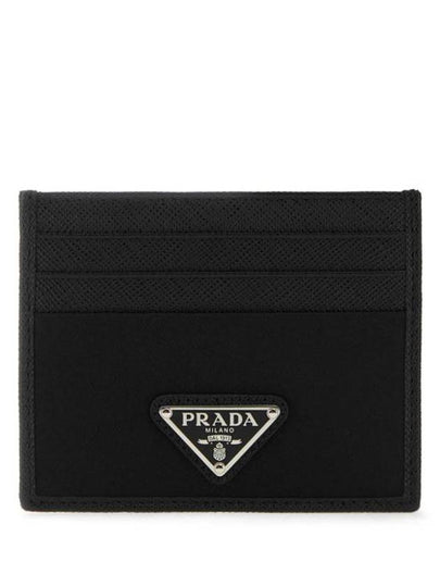 Re-Nylon Saffiano Leather Card Wallet Black - PRADA - BALAAN 2