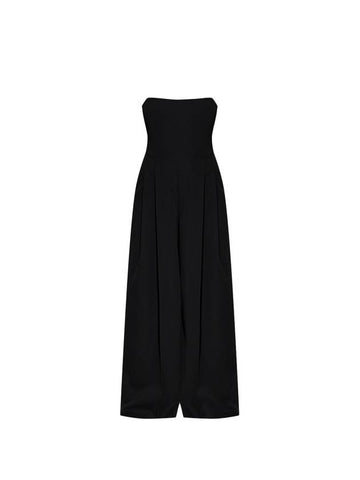 Strapless Wide Leg Jumpsuit Black - BOTTEGA VENETA - BALAAN 1