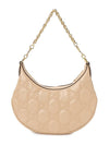 GG Matelasse Half Moon Small Shoulder Bag Beige - GUCCI - BALAAN 5