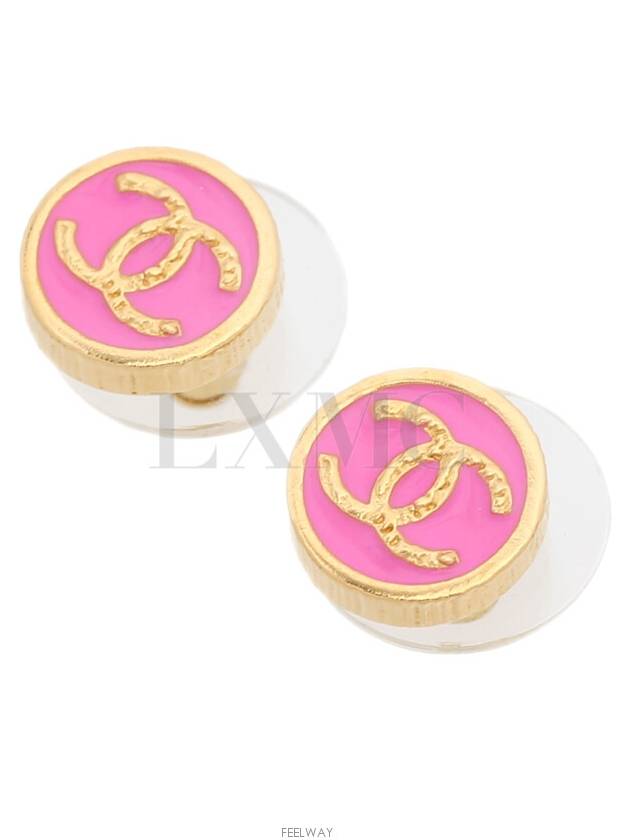 Pink Gold Coco Button Round Circle Earrings ABC830 Coin CC - CHANEL - BALAAN 5