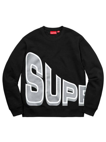 side arc crew neck black SIDE ARC CREWNECK - SUPREME - BALAAN 1