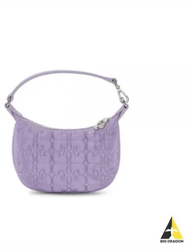 Butterfly Mini Flat Satin Pouch Shoulder Bag Light Lilac - GANNI - BALAAN 2