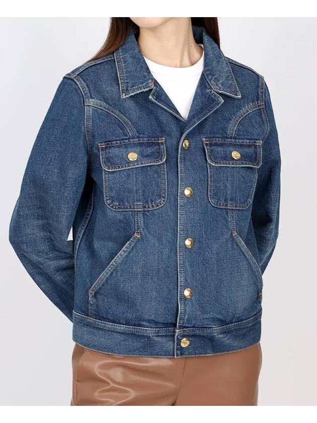 Trucker Denim Jacket Blue - CELINE - BALAAN 4