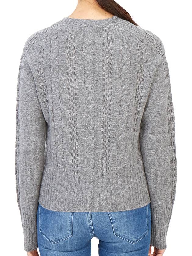 V-Neck Twisted Knit Top Grey - MAX MARA - BALAAN 7