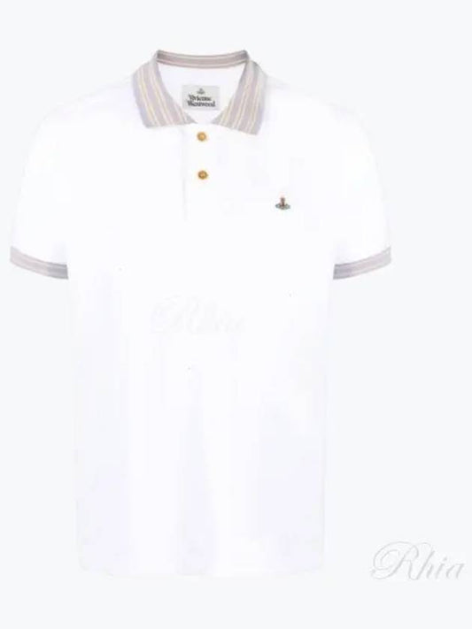 Logo Classic Stripe Polo Shirt White - VIVIENNE WESTWOOD - BALAAN 2