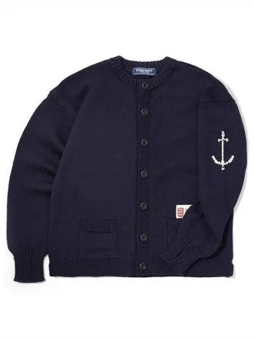 Fisherman Whole Garment Spring Fall Cardigan Navy Domestic Product GPCX23010324447 - GUERNSEY WOOLLENS - BALAAN 1