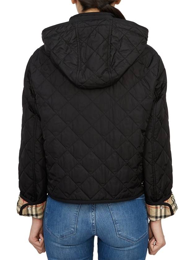 Diamond Quilted Crop Hoodie Jacket Black - BURBERRY - BALAAN 6