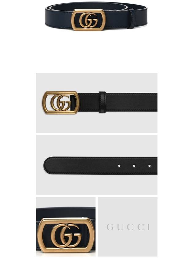 Frame Double G Buckle Belt Black - GUCCI - BALAAN 3