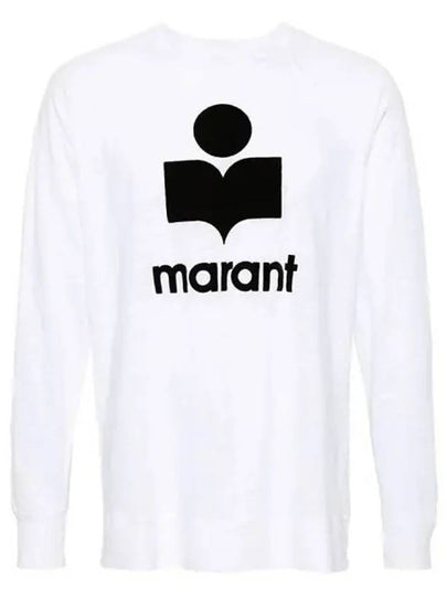 Kieffer Logo Print Linen Long Sleeve T-Shirt White - ISABEL MARANT - BALAAN 2