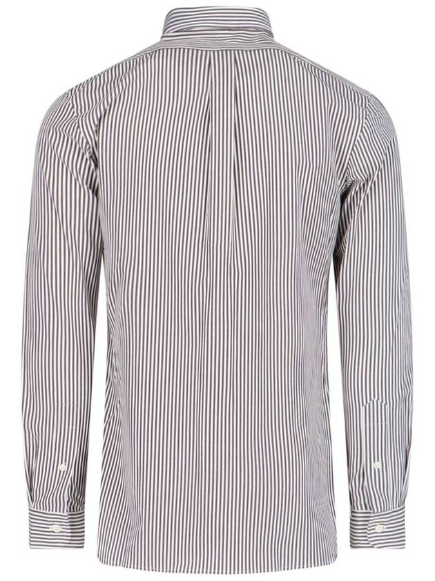 All Fit Striped Long Sleeve Shirt Brown - POLO RALPH LAUREN - BALAAN 3