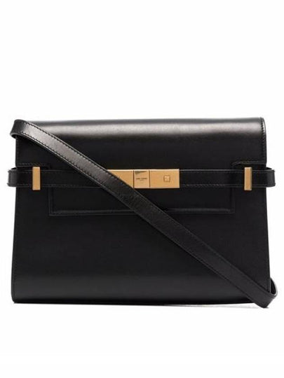 Manhattan Small Shoulder Bag Leather Black - SAINT LAURENT - BALAAN 2