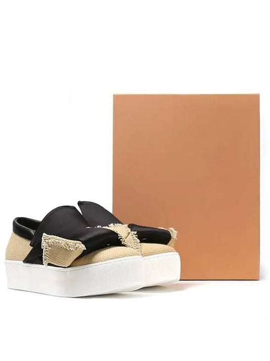 Nº21 Number 21 Canvas Satin Bow SlipOn Beige Black 8183 NAT NERO - Nº 21 - BALAAN 2