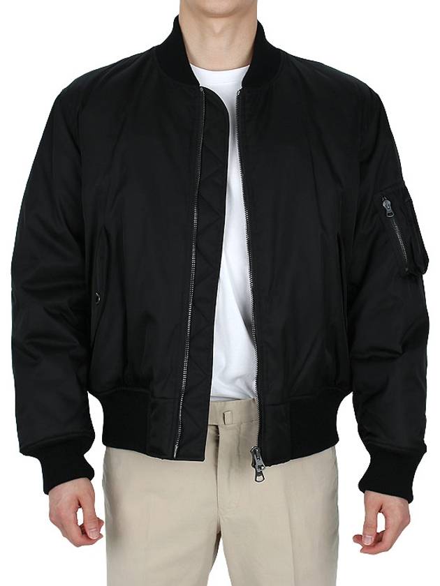 Oakleaf Crest Nylon Bomber Jacket Black - BURBERRY - BALAAN 4