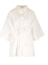 Poplin Drape Half Shirt White S29DL0217M35014100 1219617 - MAISON MARGIELA - BALAAN 1