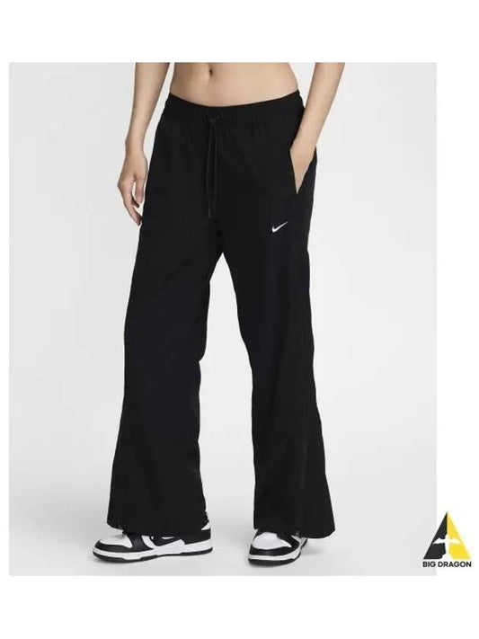 Sportswear Collection Mid Rise Ripple Zipper Pants W Black White FV7545 010 - NIKE - BALAAN 1