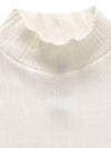 Multi-Ribbed Mock Neck Long Sleeve T-Shirt Ivory - NOIRER FOR WOMEN - BALAAN 5