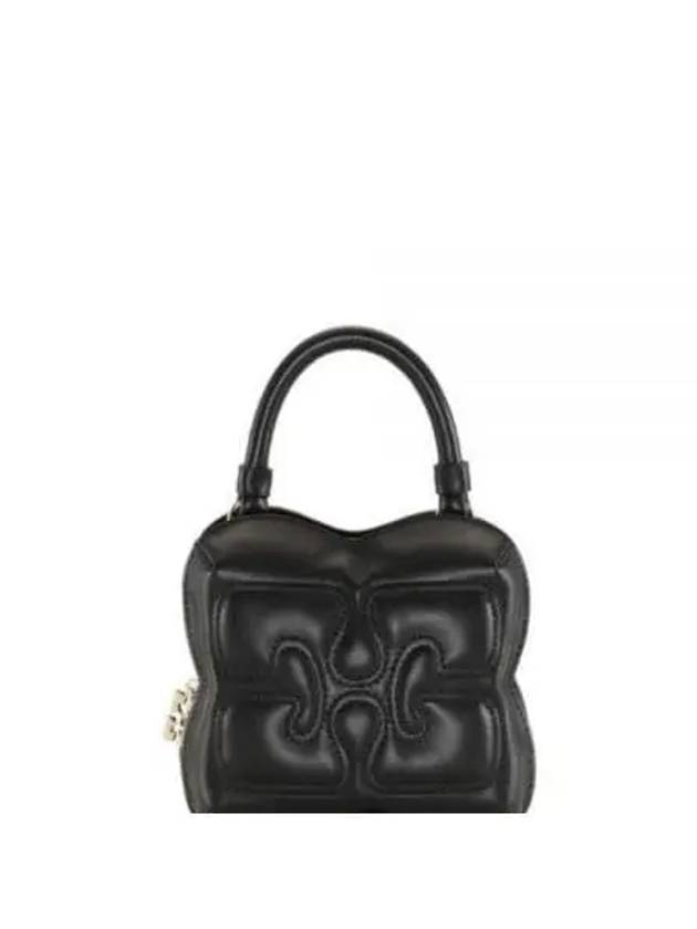 Butterfly Small Leather Cross Bag Black - GANNI - BALAAN 2