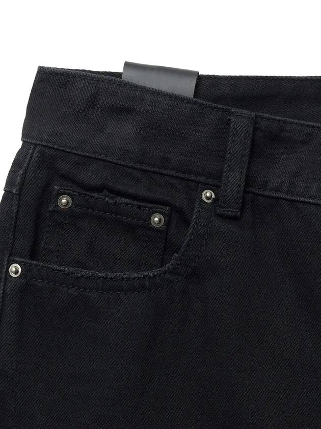 Destroyed Flare Denim Wide Pants Black - NOIRER FOR WOMEN - BALAAN 10