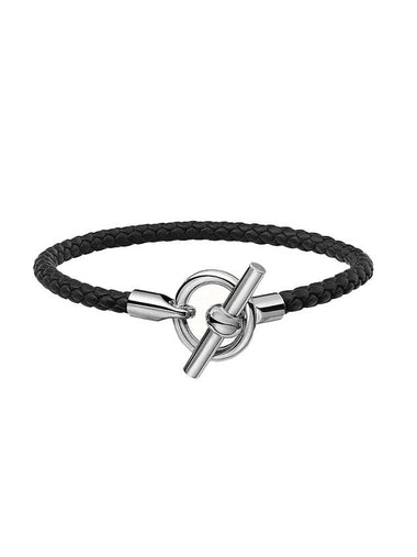 Glenan Silver Chain Bracelet Noir - HERMES - BALAAN 1