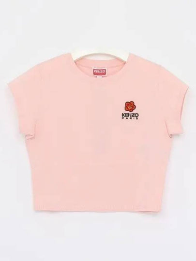 Boke Flower Embroidery Cotton Short Sleeve T-shirt Light Pink - KENZO - BALAAN 2