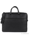 Intrecciato Calfskin Business Briefcases Black - BOTTEGA VENETA - BALAAN 2