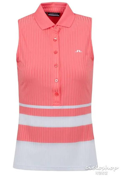 Tess Women s Sleeveless T Shirt Golf Top Coral GWJT03608 - J.LINDEBERG - BALAAN 1