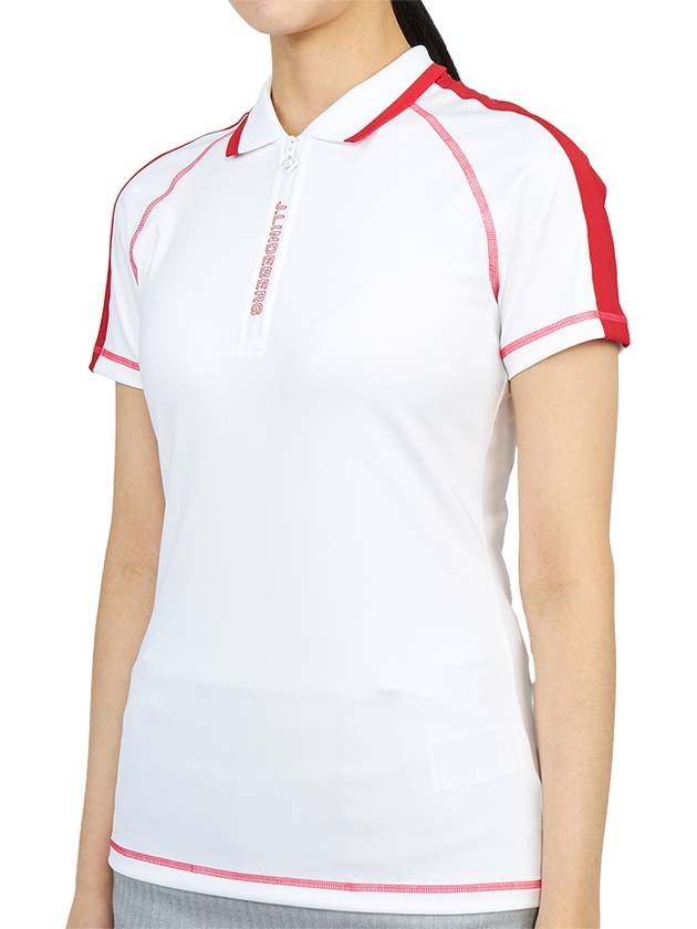 Women's Kourtney Polo Short Sleeve T-Shirt White - J.LINDEBERG - BALAAN 3