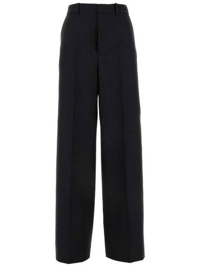 Wool Gabardine Wide Pants Dark Grey - GUCCI - BALAAN 2