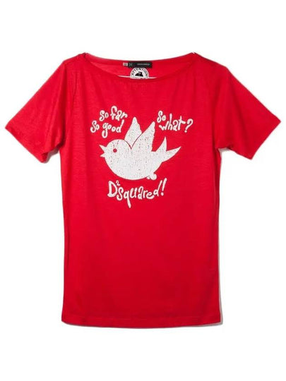 12th Anniversary Logo Bird Print TShirt Red 72GC0656 - DSQUARED2 - BALAAN 2