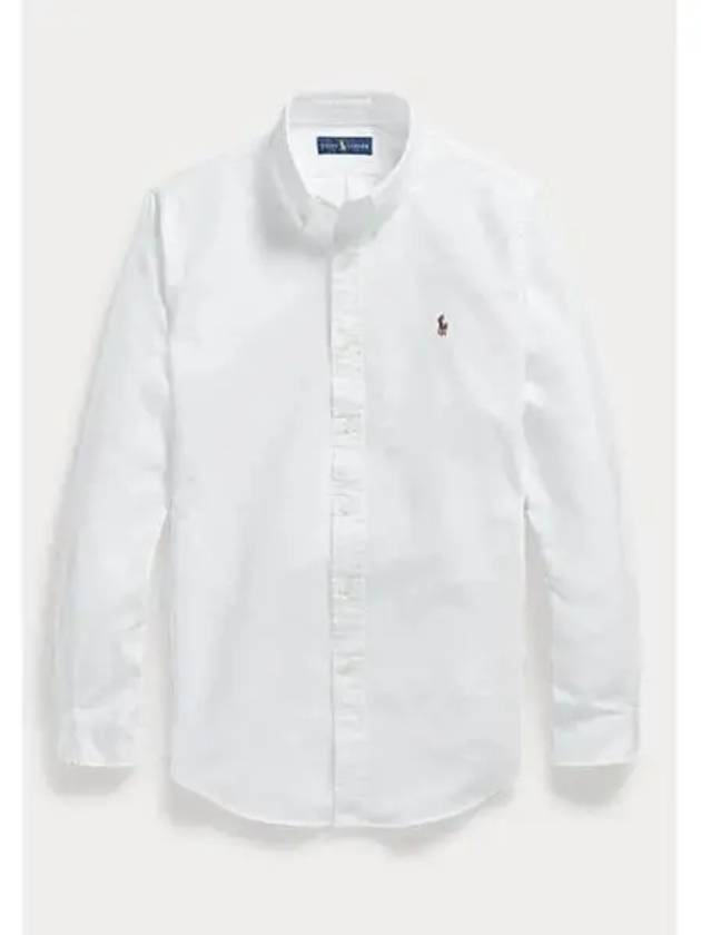 Embroidery Pony Oxford Long Sleeve Shirt White - POLO RALPH LAUREN - BALAAN 2