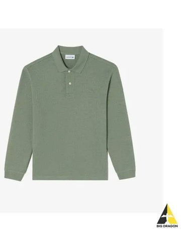 Men s Sweaterlike Long Sleeve Polo Khaki - LACOSTE - BALAAN 1