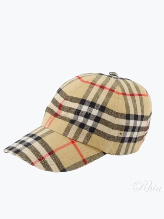 Check Cotton Ball Cap Beige - BURBERRY - BALAAN 2