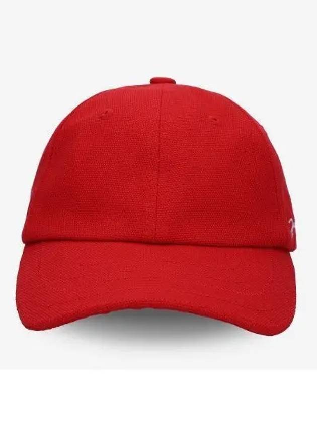 La Caskette Embroidered Logo Cotton Ball Cap Red - JACQUEMUS - BALAAN 2