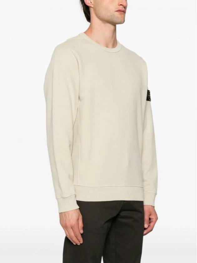 Wappen Patch Crew Neck Cotton Sweatshirt Beige - STONE ISLAND - BALAAN 4