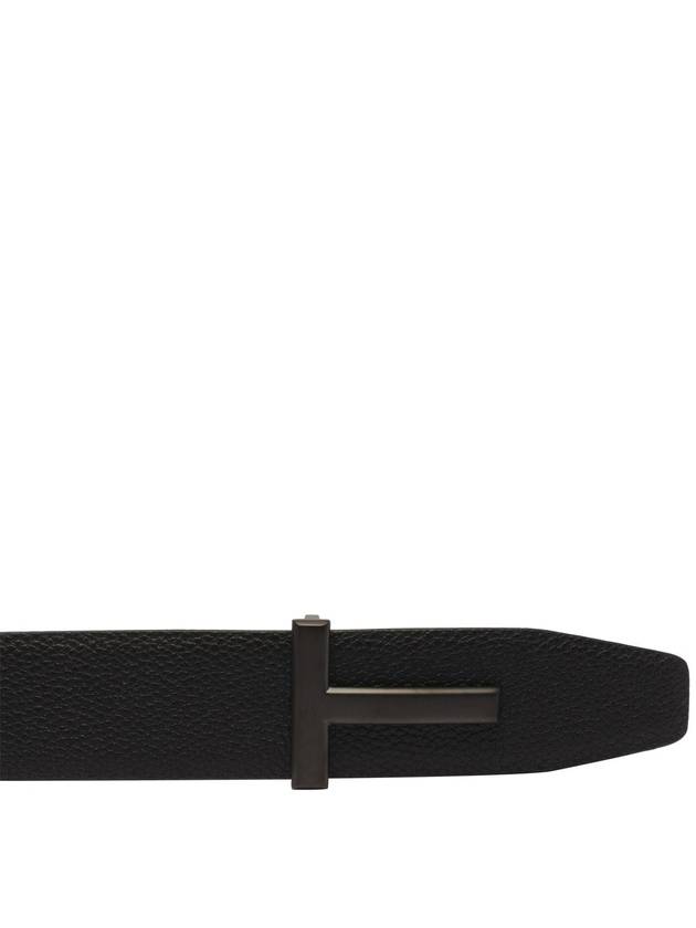 Men's Logo Reversible Leather Belt Black - TOM FORD - BALAAN 3