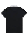 Ribbed Basic Short Sleeve T-Shirt 9614LZSPBLACK - BLACK&WHITE - BALAAN 2