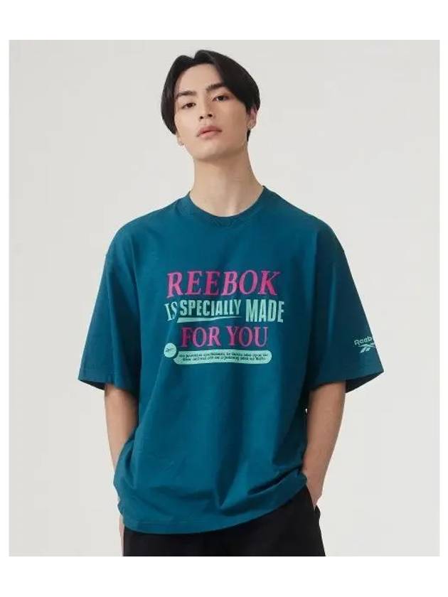 Vector93 Archive Slogan T Shirt Green - REEBOK - BALAAN 1