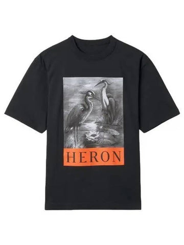 Heron Preston logo graphic printing short sleeve t shirt black - HERON PRESTON - BALAAN 1