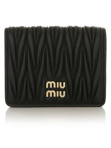 5MV204 AFPP F0002 Nappa Leather Matelasse Half Wallet - MIU MIU - BALAAN 1