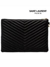 Gold Monogram Matelasse Clutch Bag Black - SAINT LAURENT - BALAAN 4